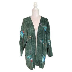Elisa Artsy Soft Printed Open Cardigan Medium